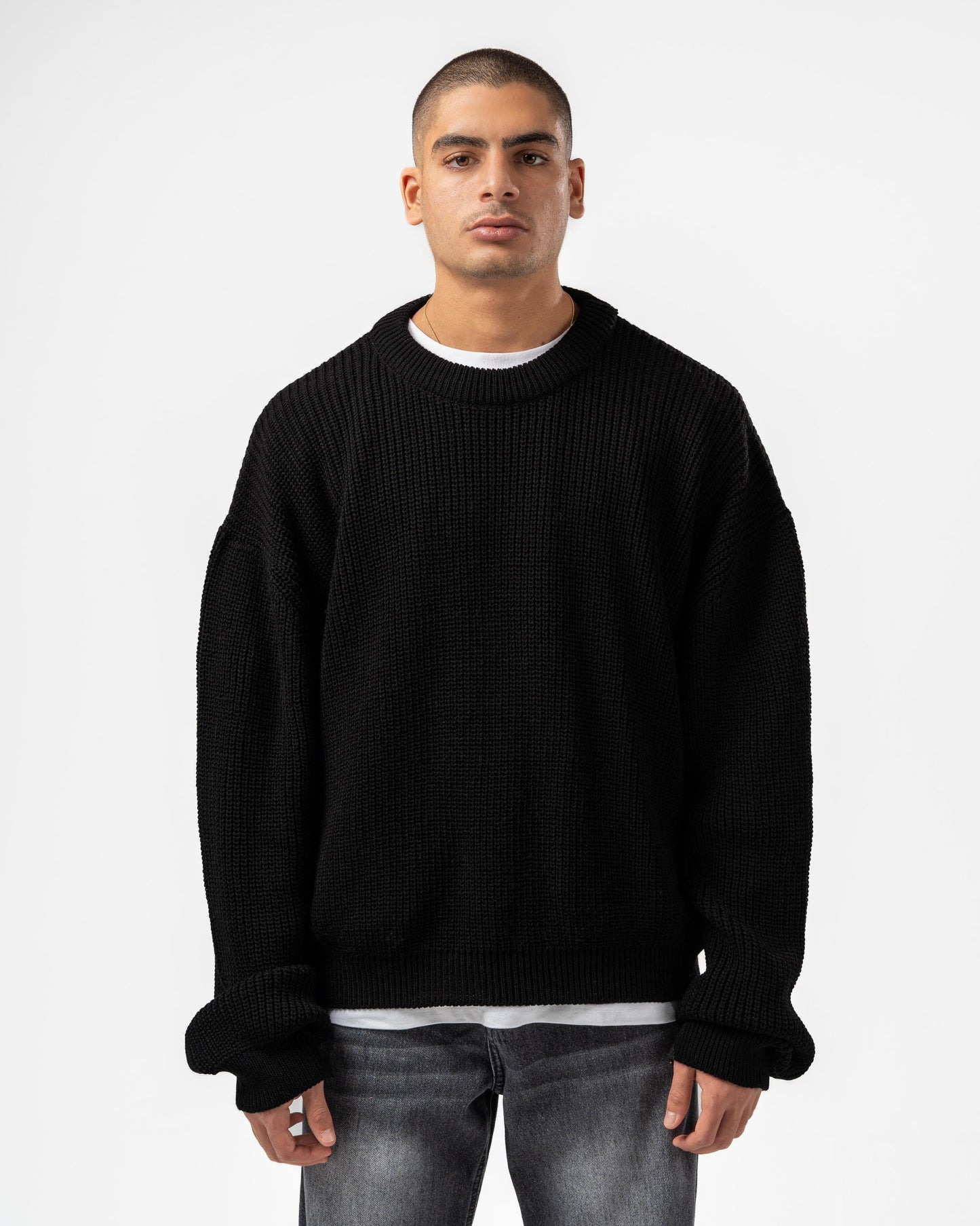 Knitted unisex crewneck