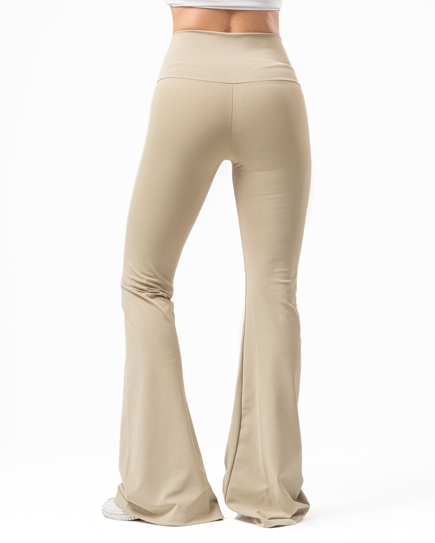 Criss cross flared leggings-beige