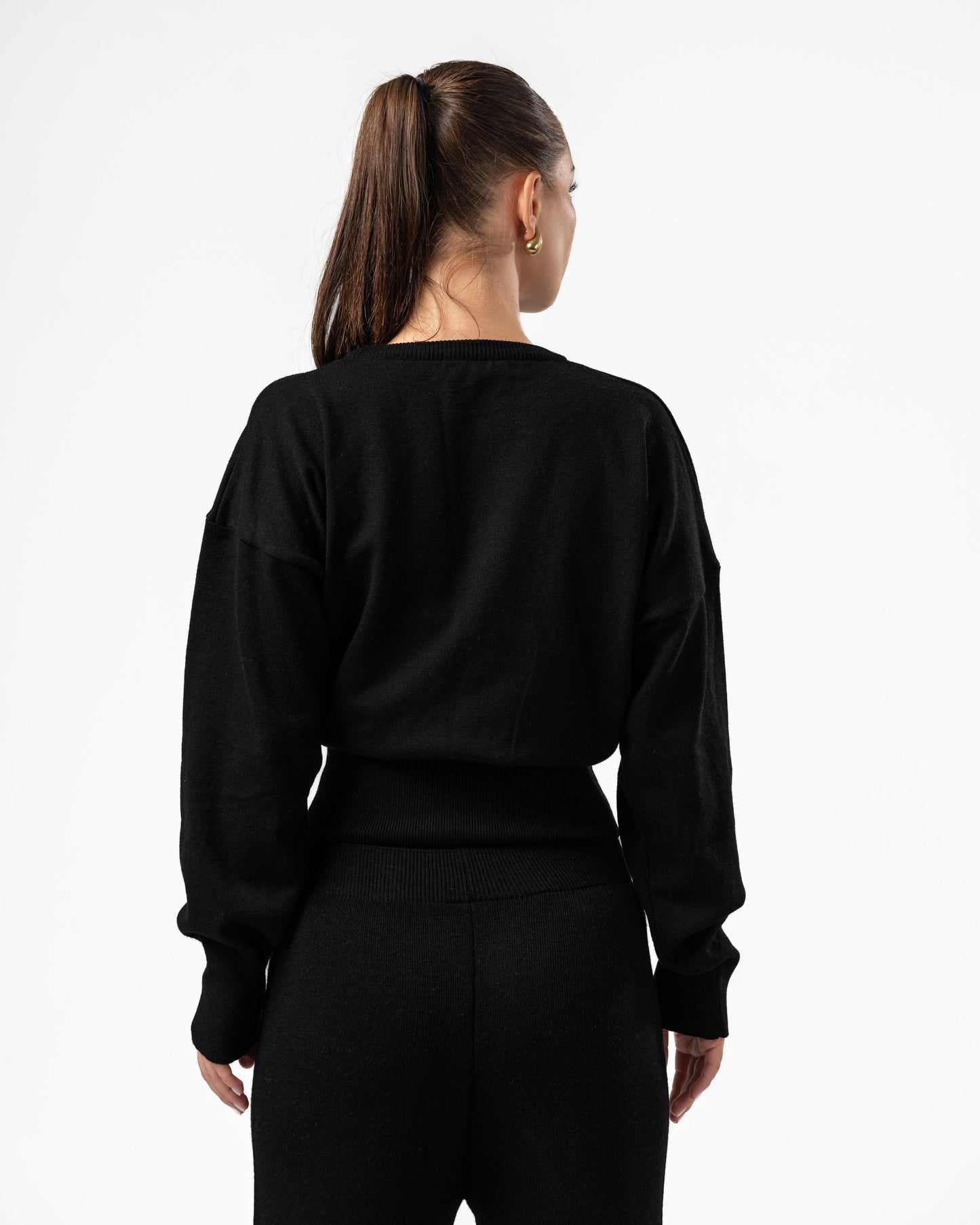 Knitted sculpting top-black