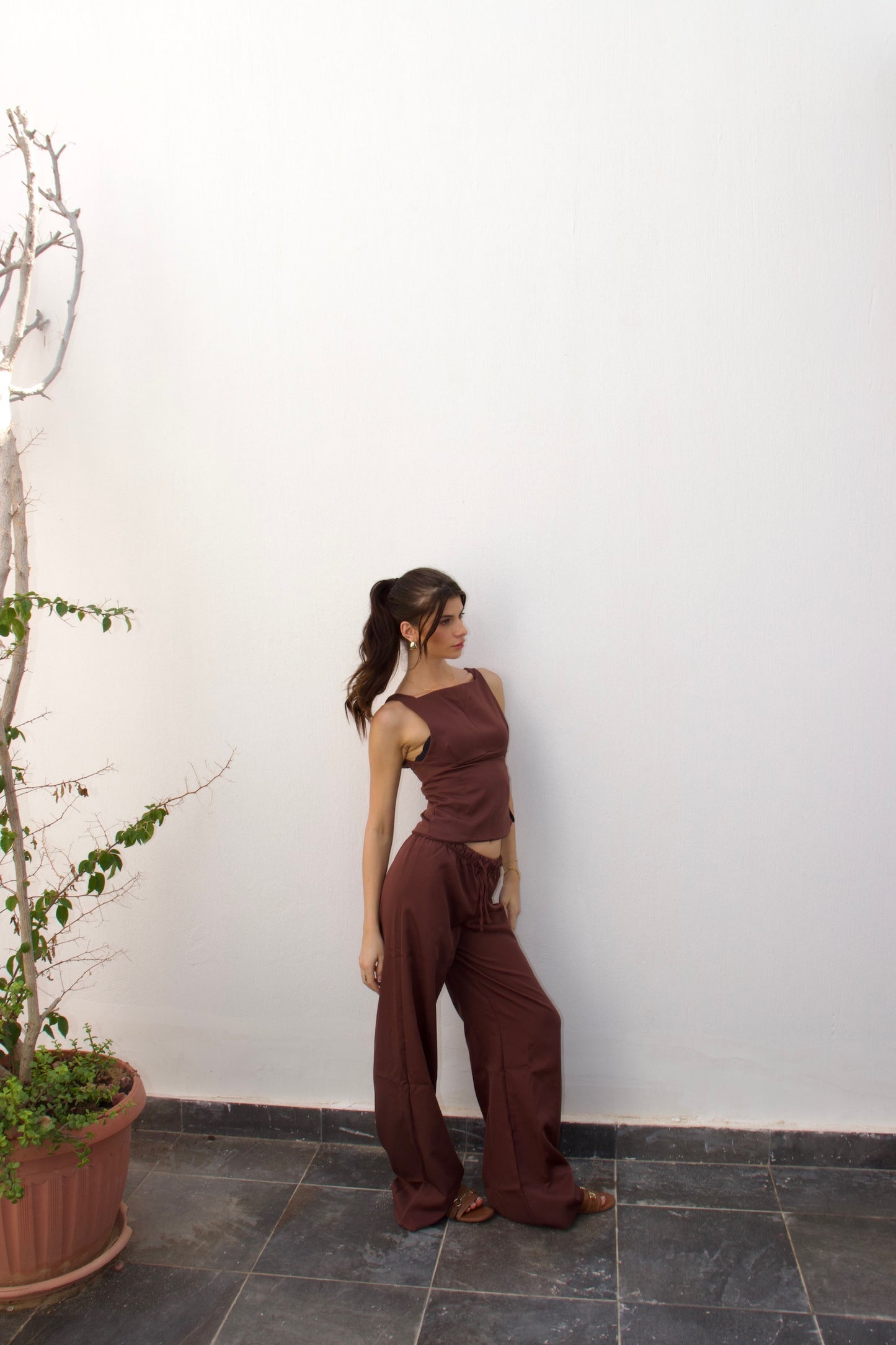 The trio bow set-brown