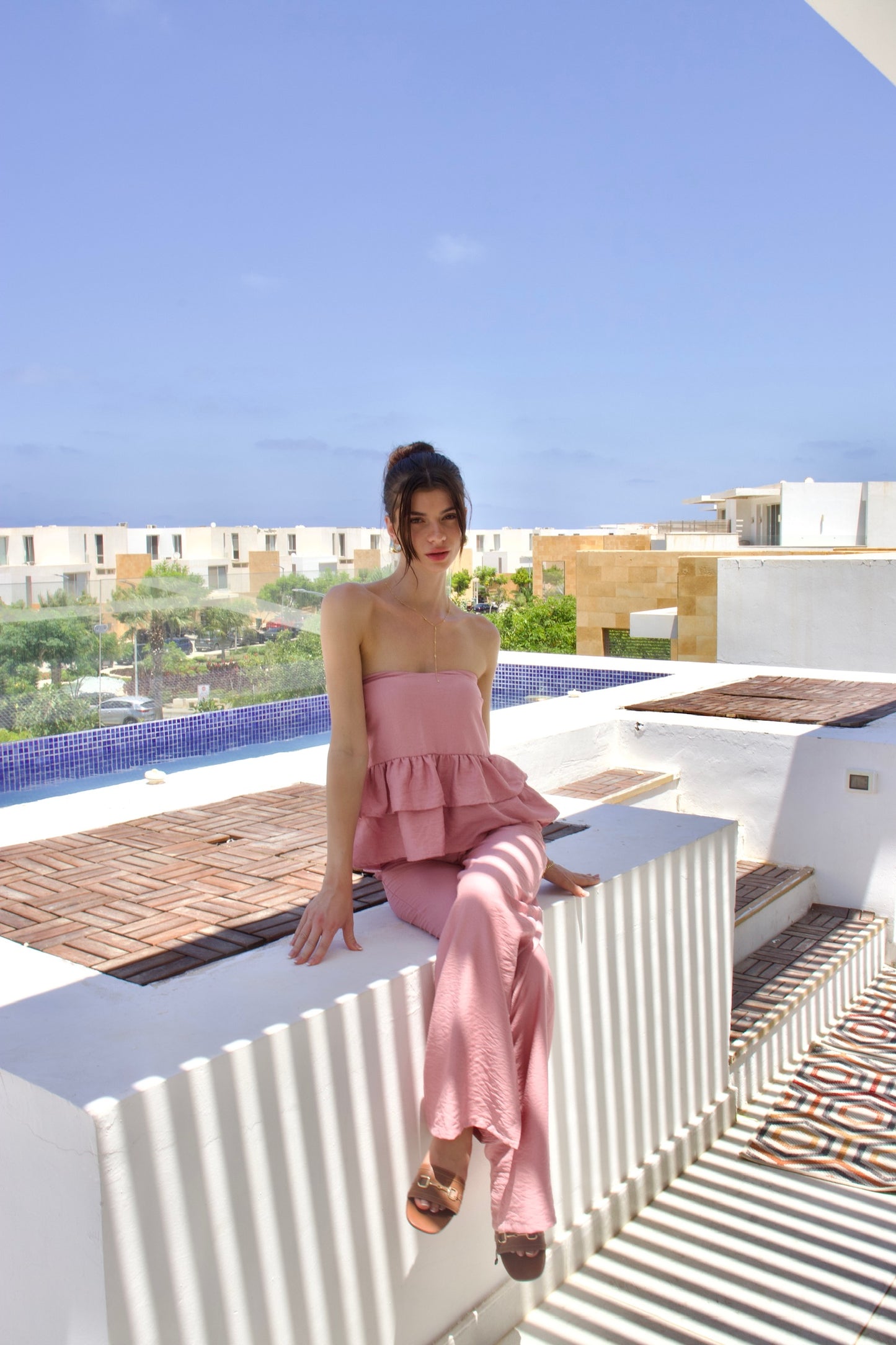 The Ruffled set-Dusty pink