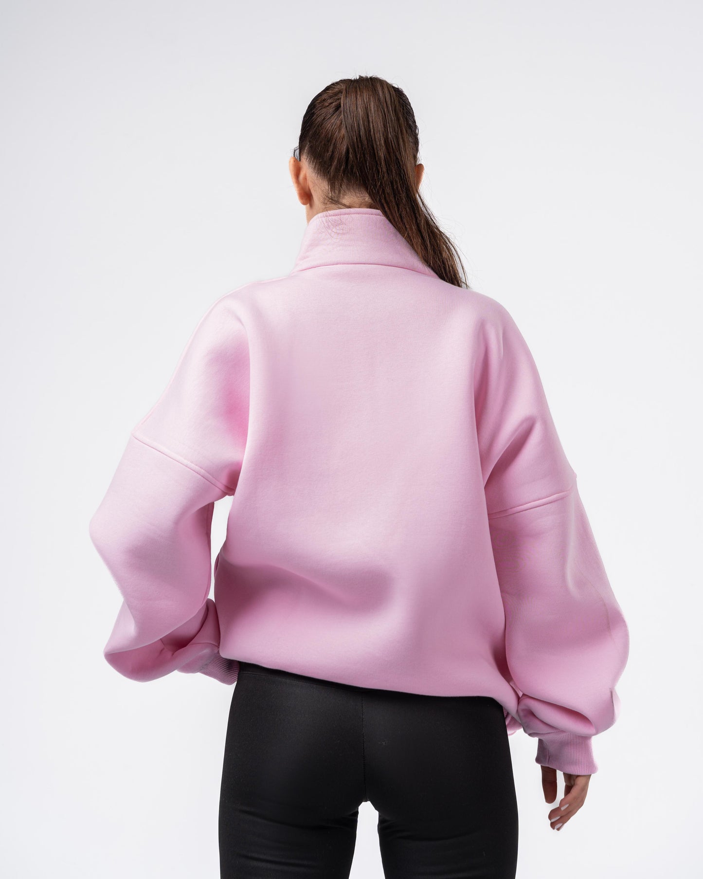 Quarter zip up-baby pink