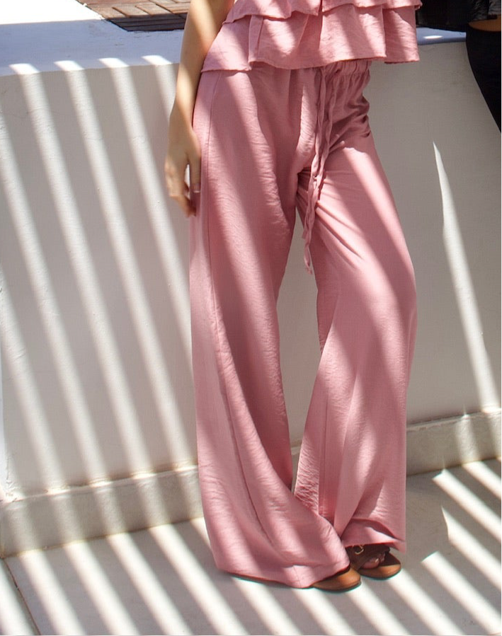 Linen pants-dusty pink