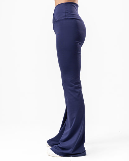 Criss cross flared leggings-navy