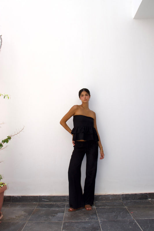 The Ruffled set-black