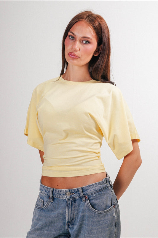 Fitted waist tee-butter yellow