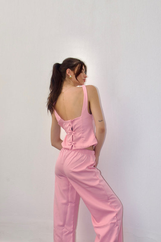 The trio bow set-baby pink