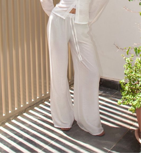 White linen pants