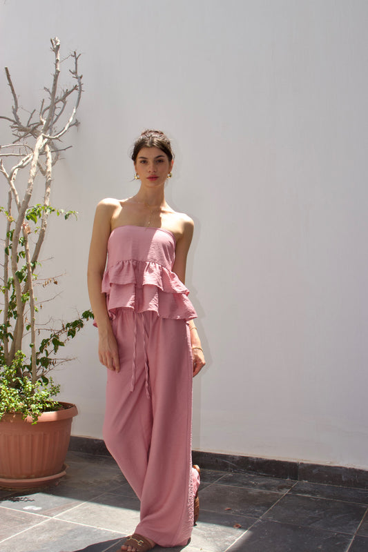 The Ruffled set-Dusty pink