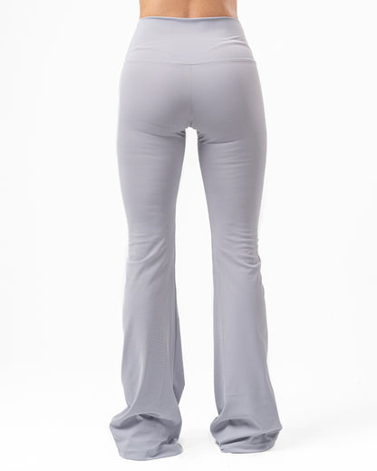 Criss cross flared leggings-light grey