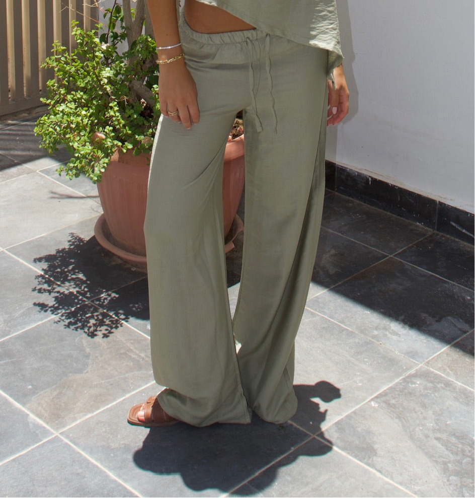 Linen pants-olive