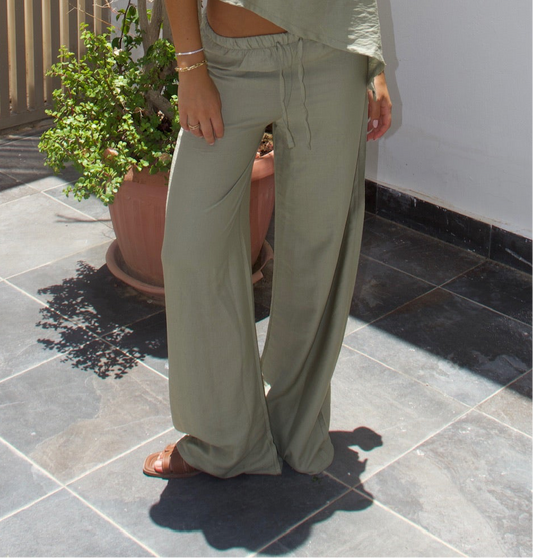 Linen pants-olive