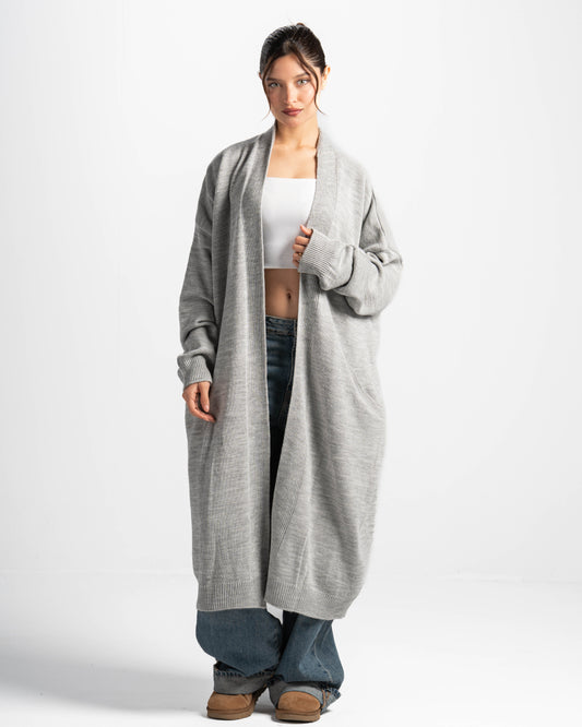 Soft knit cardigan-grey