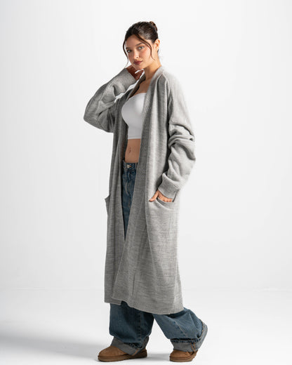 Soft knit cardigan-grey