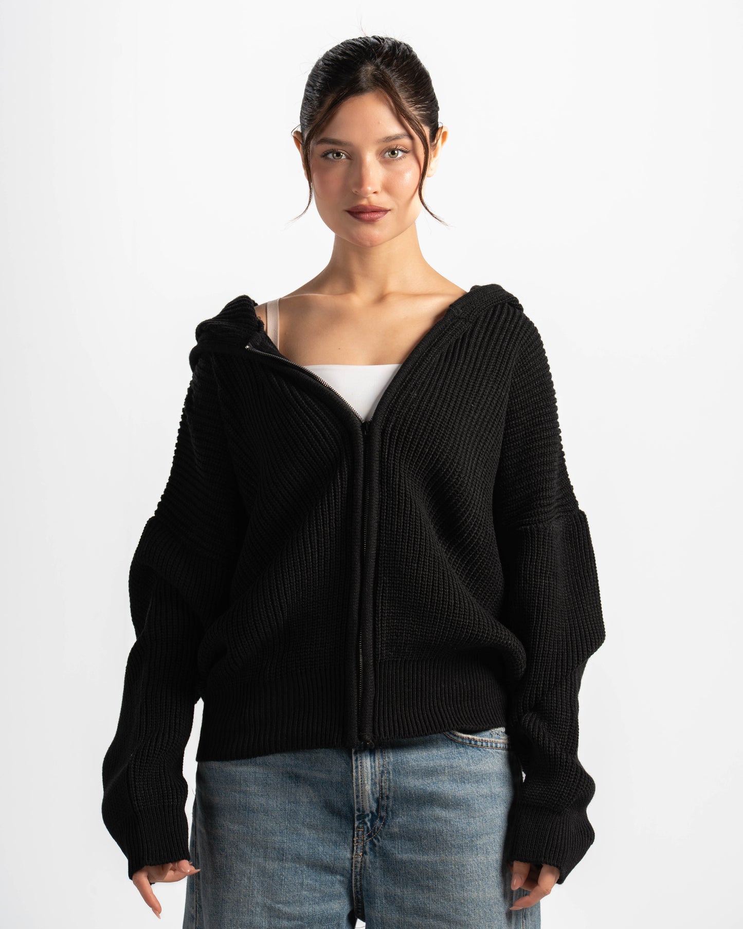 The KnitHood jacket-black