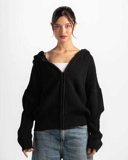 The KnitHood jacket-black