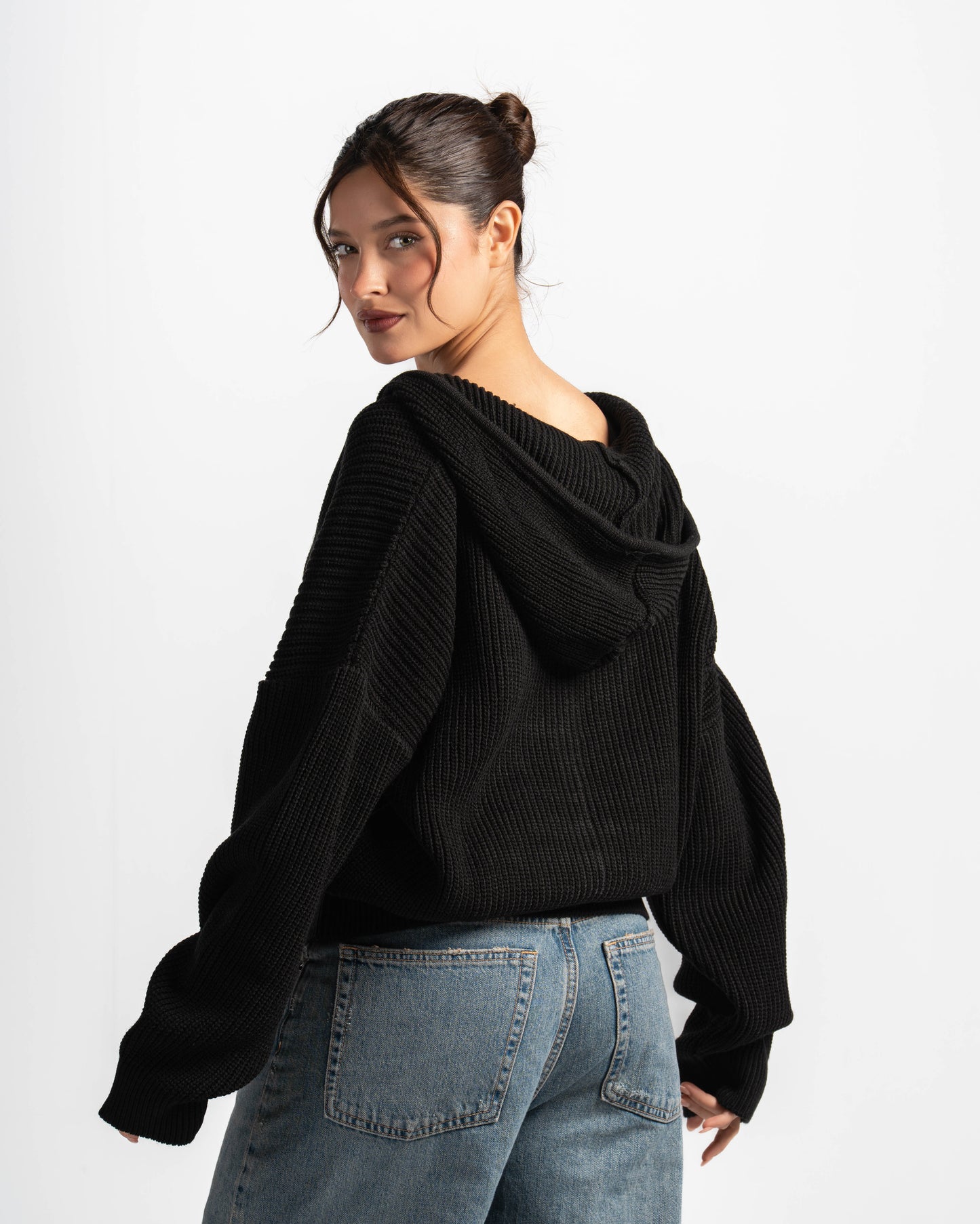 The KnitHood jacket-black