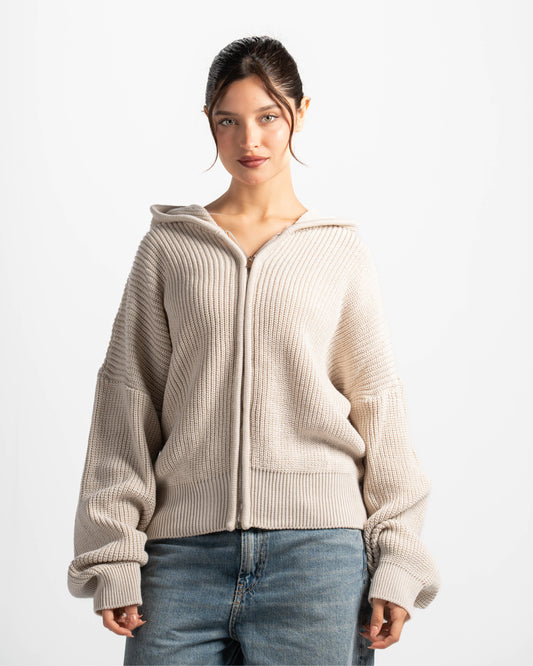 The KnitHood jacket-beige