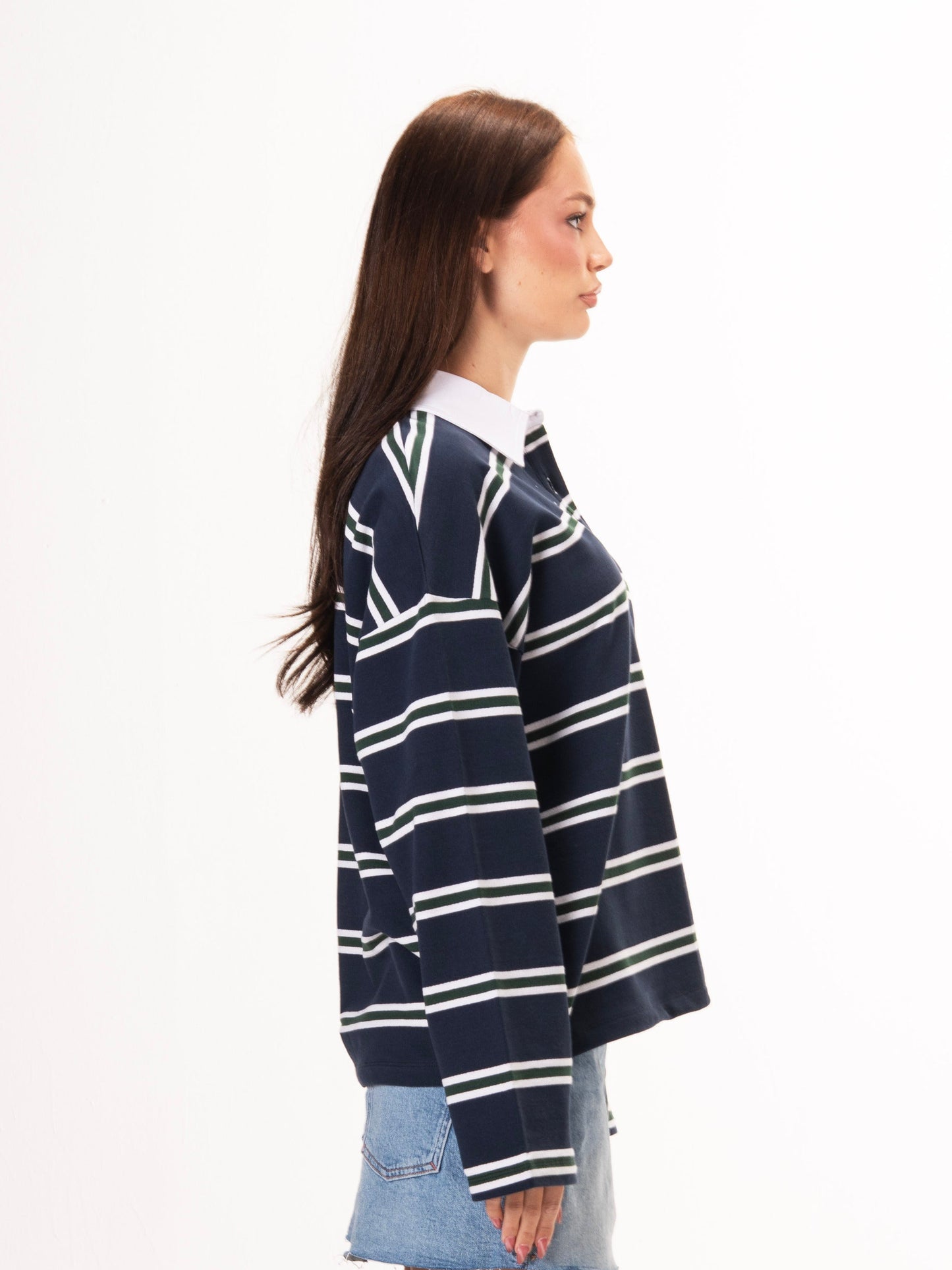 Long sleeve polo parallel tee-Mariner