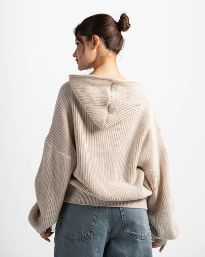 The KnitHood jacket-beige