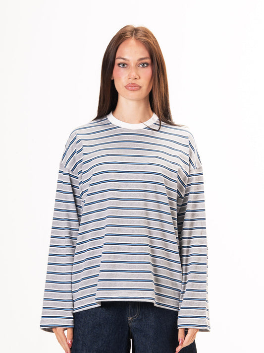 Long sleeve parallel tee-Stone