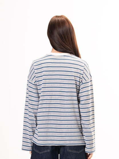 Long sleeve parallel tee-Stone