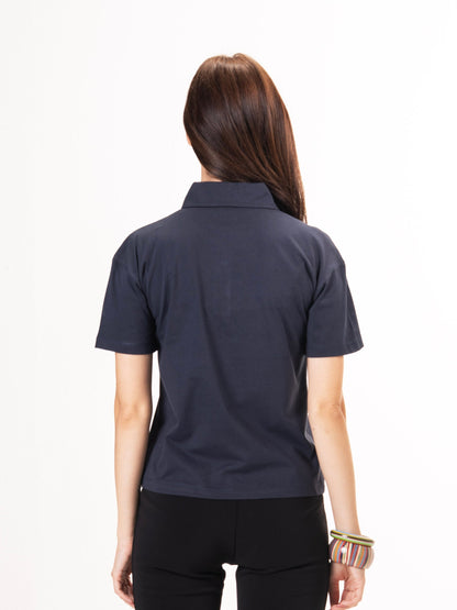 Polo parallel tee-Navy