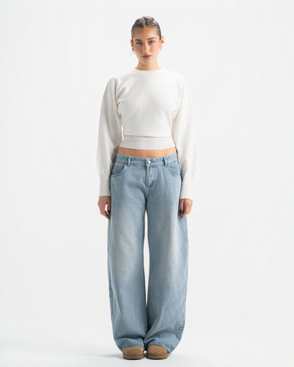 Low rise jeans-Ice blue