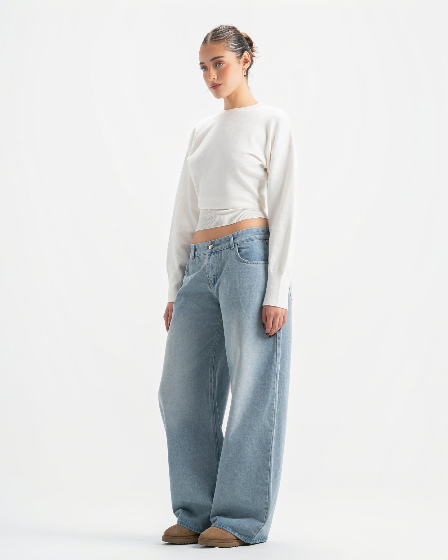 Low rise jeans-Ice blue