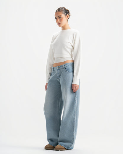 Low rise jeans-Ice blue