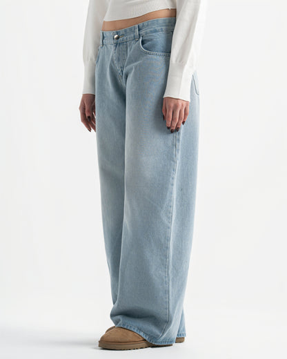Low rise jeans-Ice blue