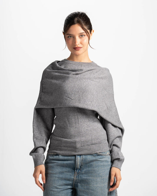 The scarf top-grey