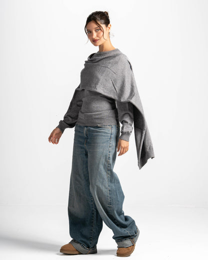 The scarf top-grey