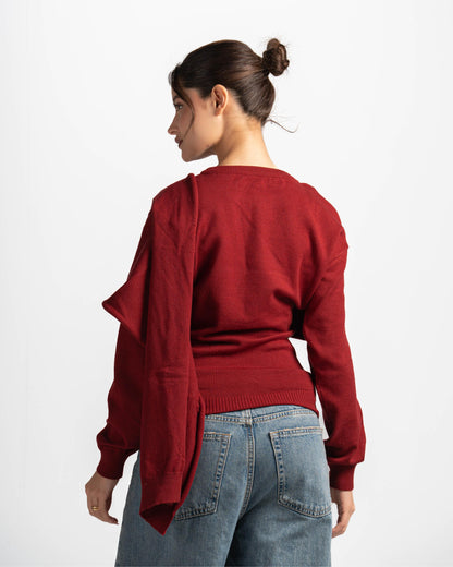 The scarf top-burgundy