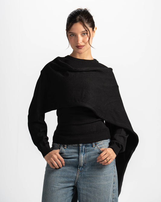 The scarf top-black