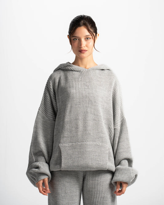 The cozy core hoodie-light grey