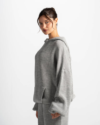 The cozy core hoodie-light grey