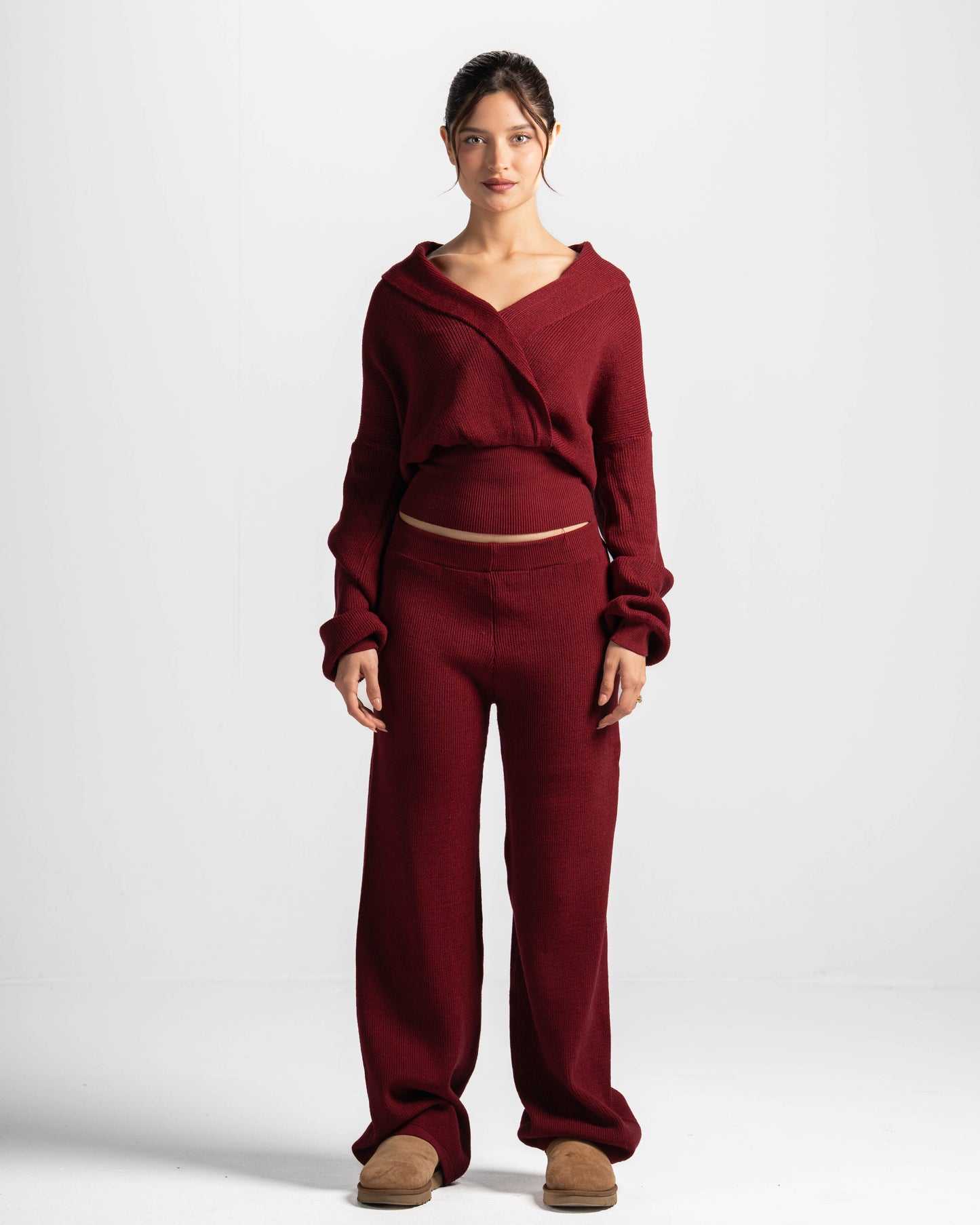 The criss cross set-burgundy