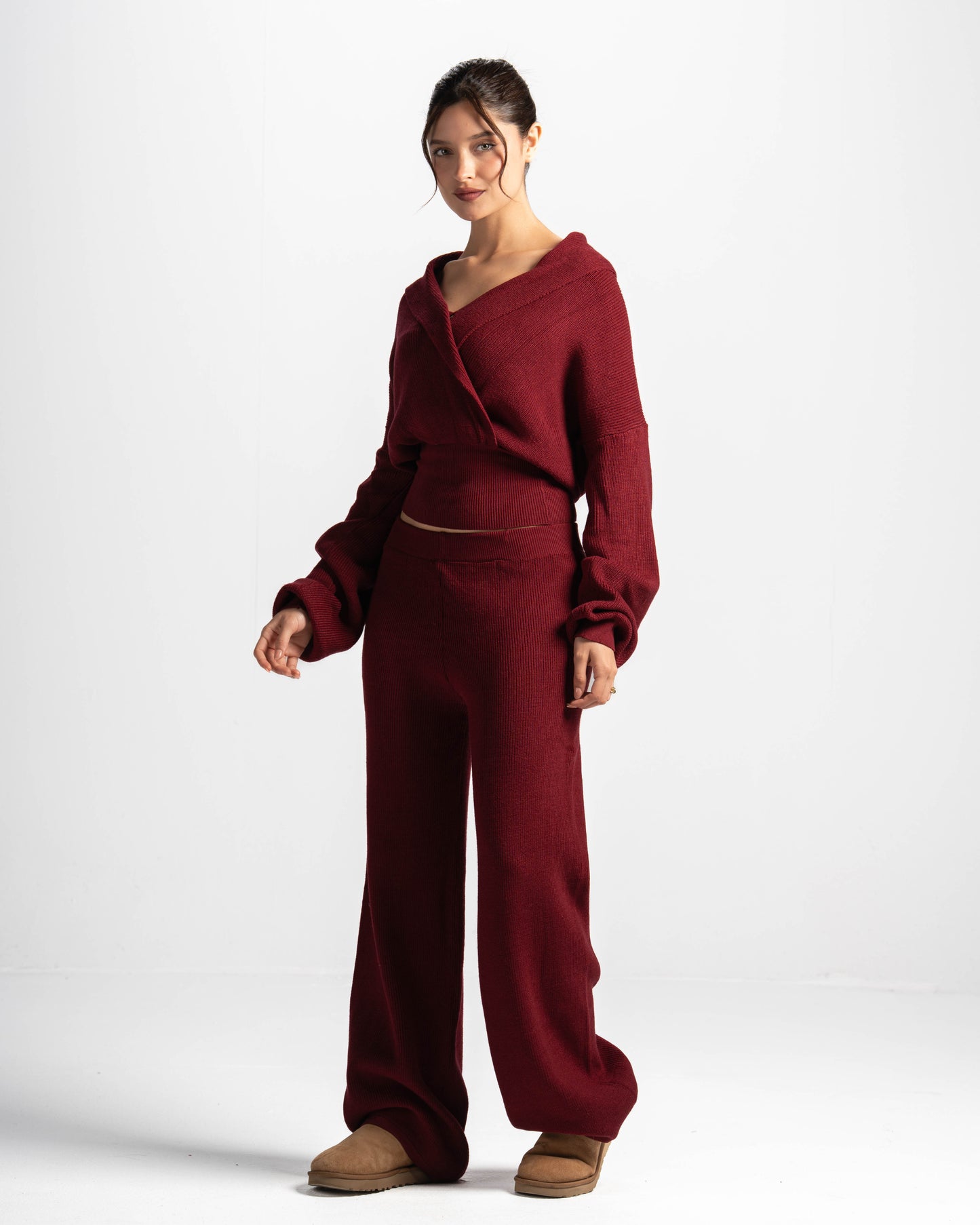 The criss cross set-burgundy