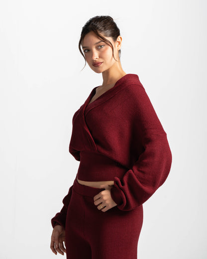 The criss cross top-burgundy