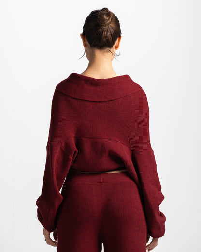 The criss cross top-burgundy