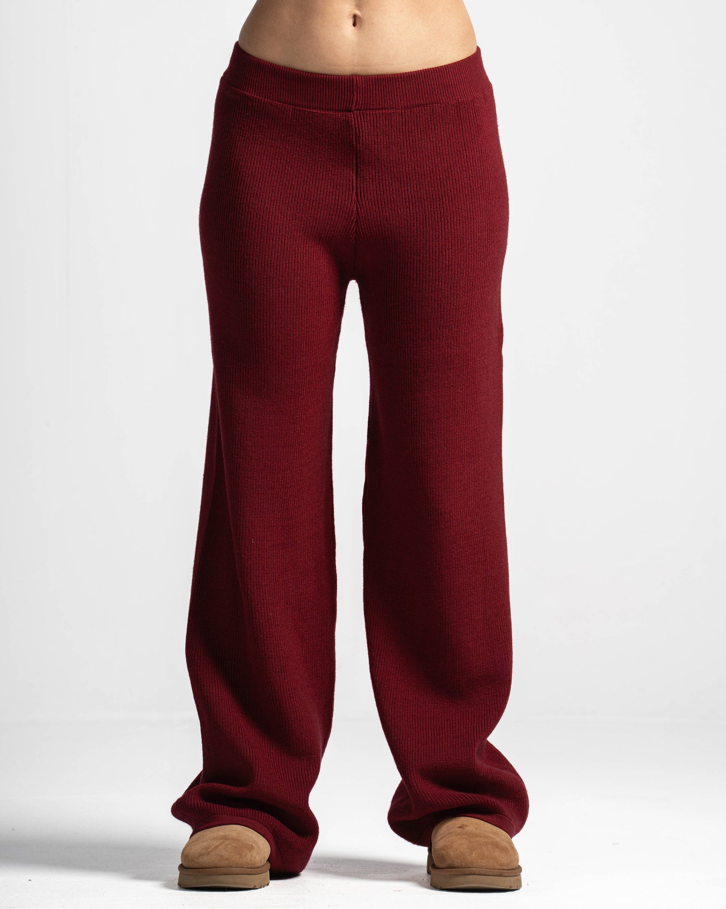 The criss cross pants-burgundy