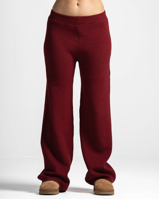 The criss cross pants-burgundy