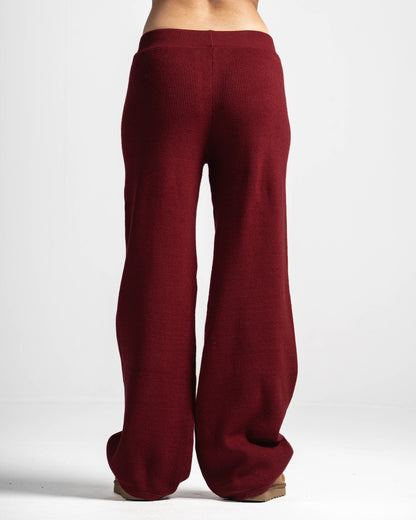 The criss cross pants-burgundy