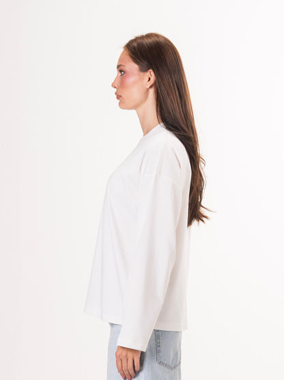 Long sleeve parallel tee-Off white