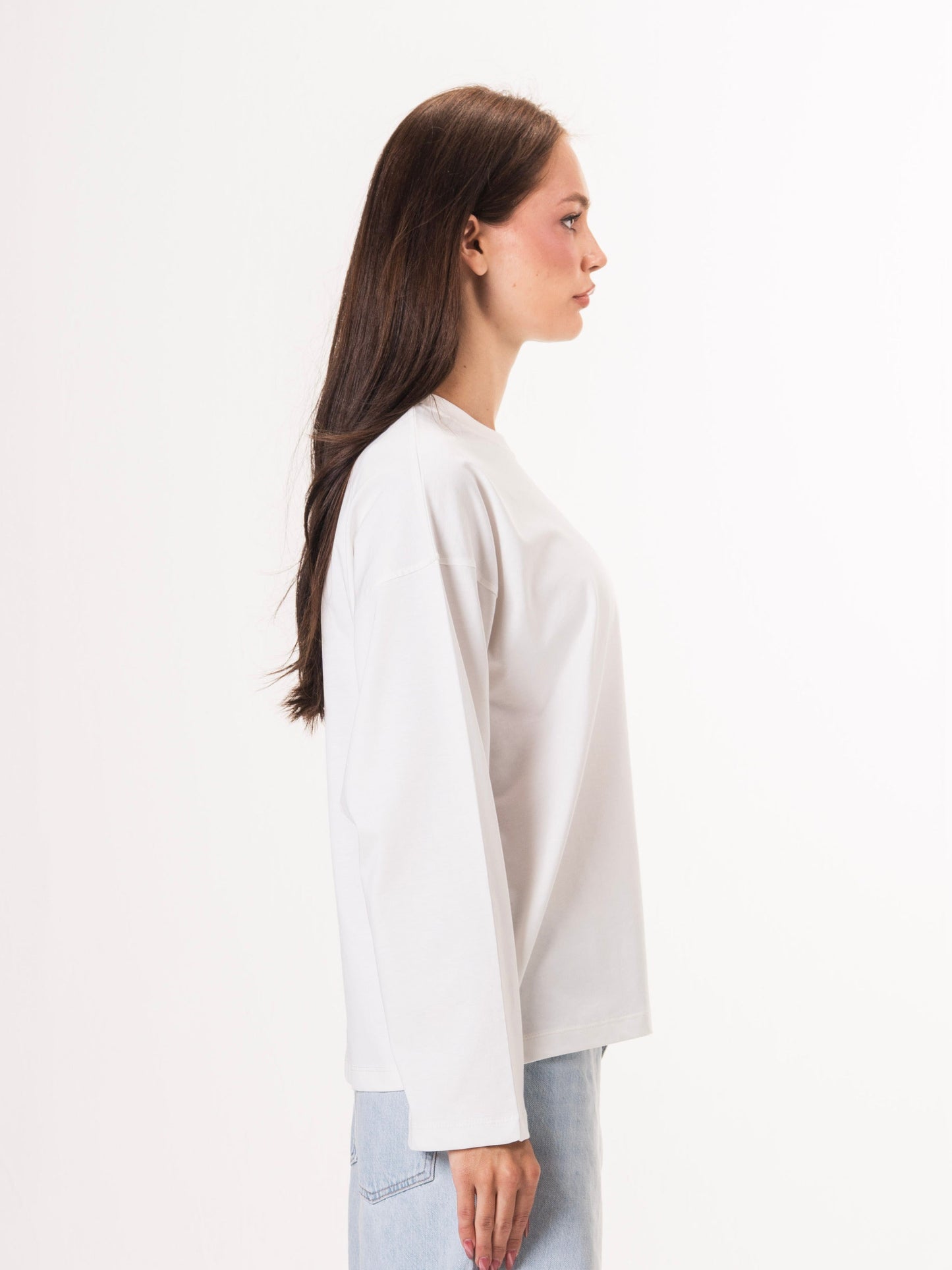 Long sleeve parallel tee-Off white