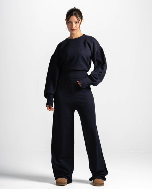 The sculpting knit set-navy