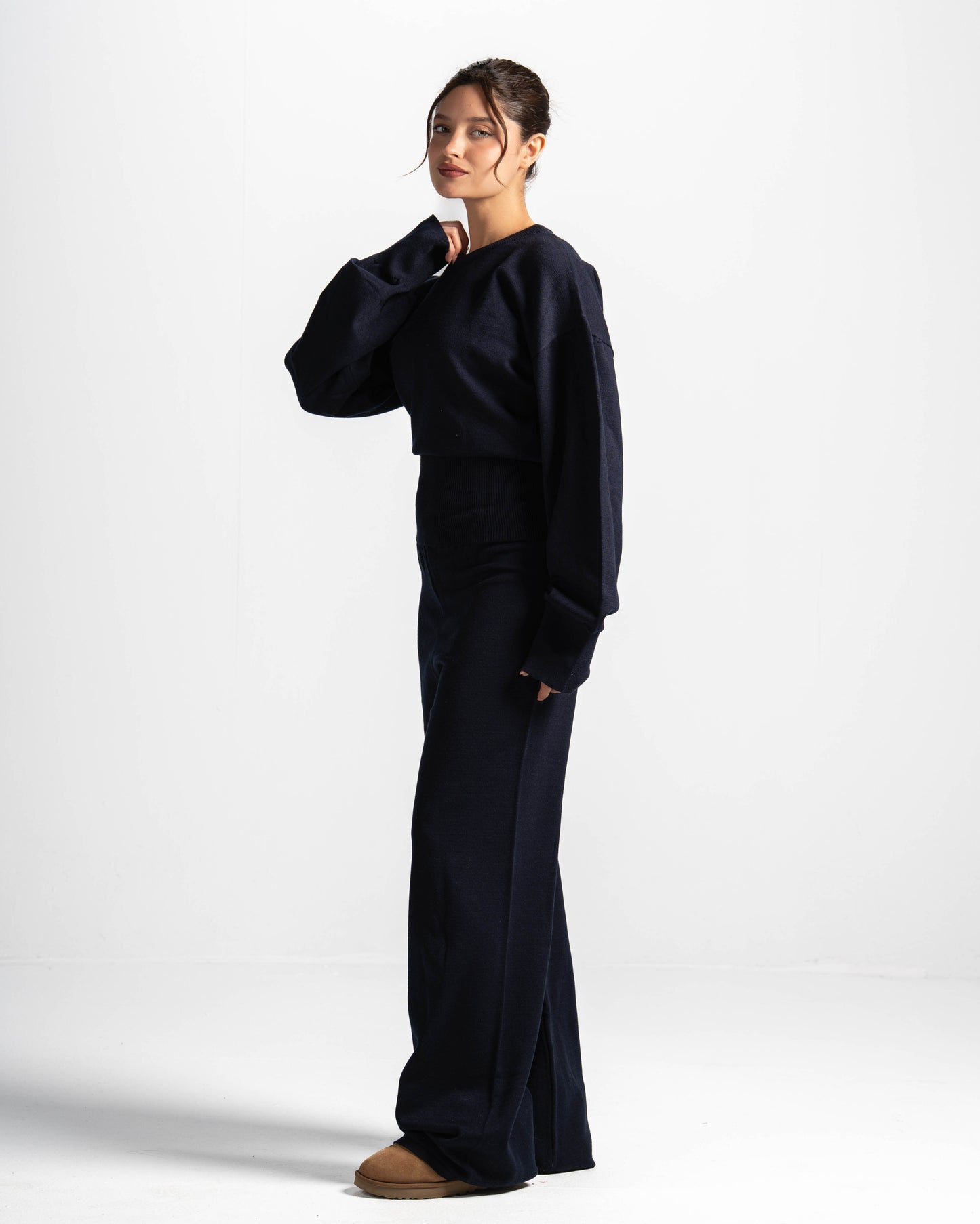 The sculpting knit set-navy