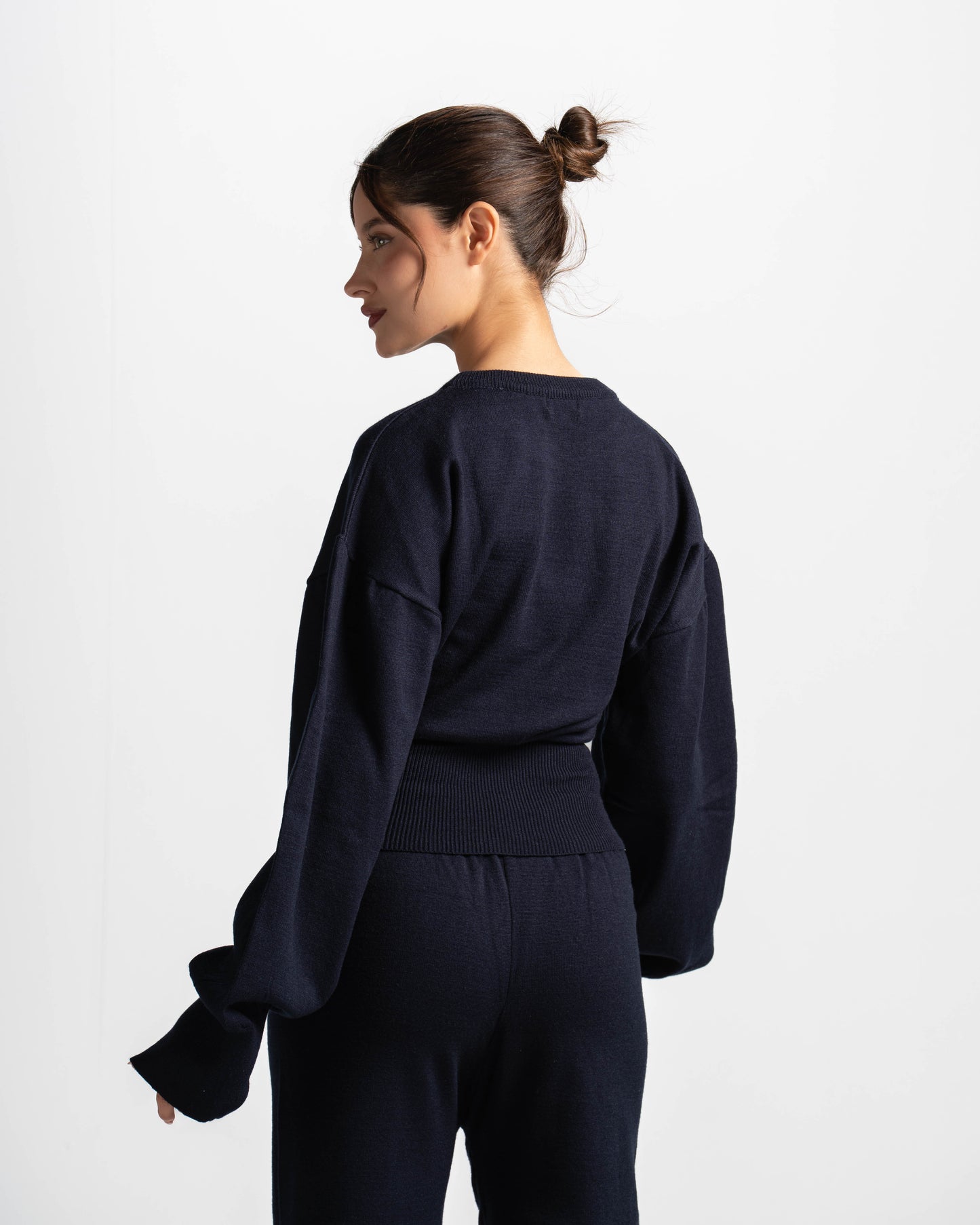 The sculpting knit top-navy