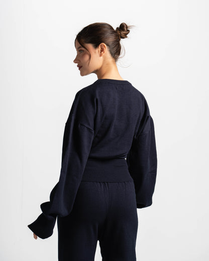 The sculpting knit top-navy